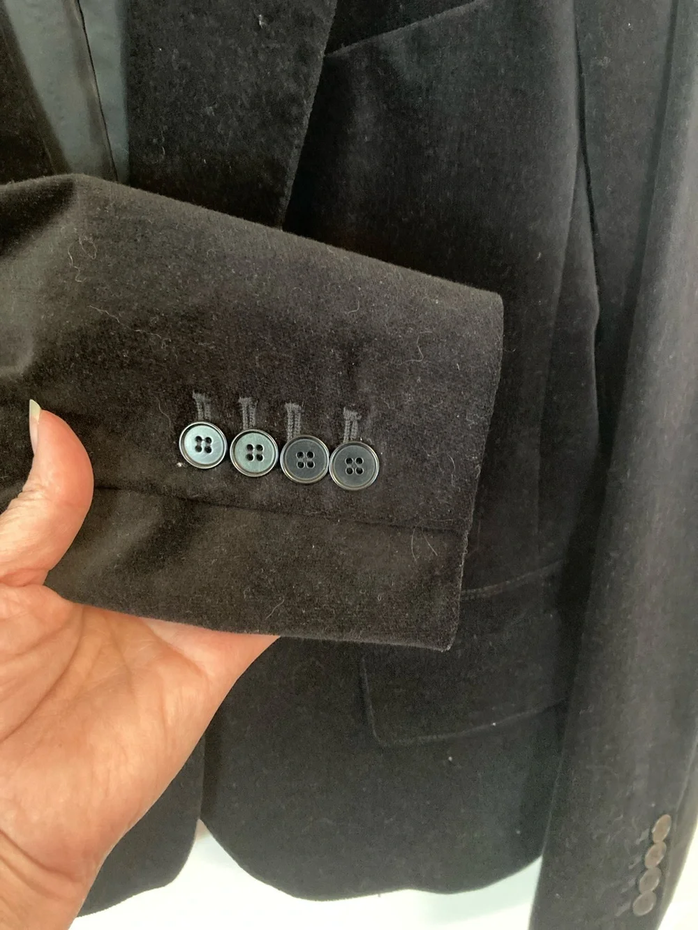 Talbots Black Velvet Single-Button Blazer - Picture 3 of 8